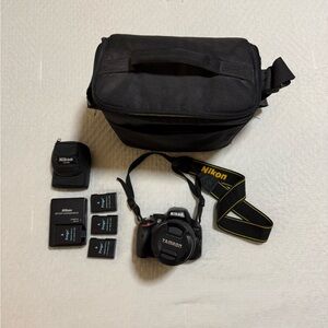 Nikon DSLR Camera Bundle with Black Carry Bag
